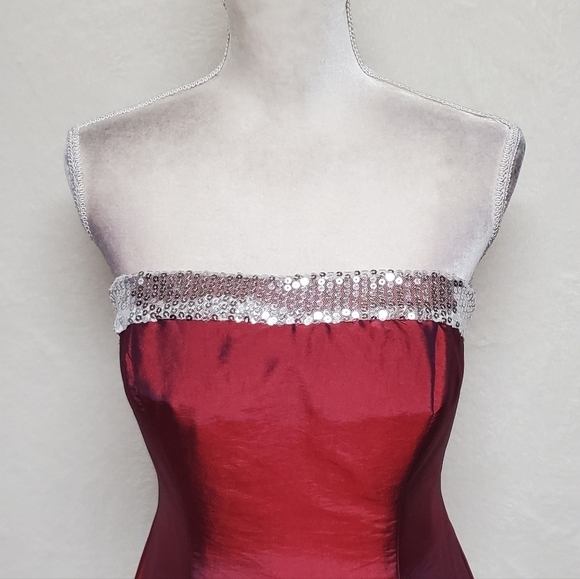 Vintage Precious Formals Scarlett Sequin Fit & Flare Strapless Cocktail Dress 8 - Picture 6 of 16